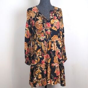 Zara XS boho mini dress long sleeve